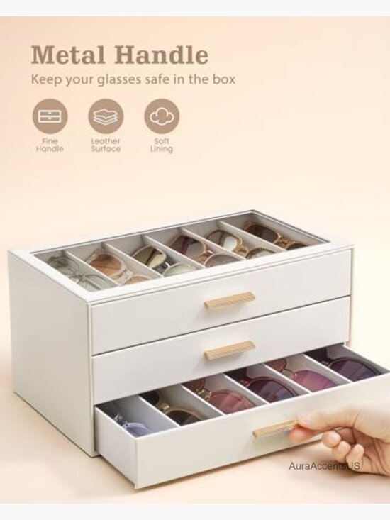 Sunglasses Storage Box with Clear Top Display Holder Case main image 5